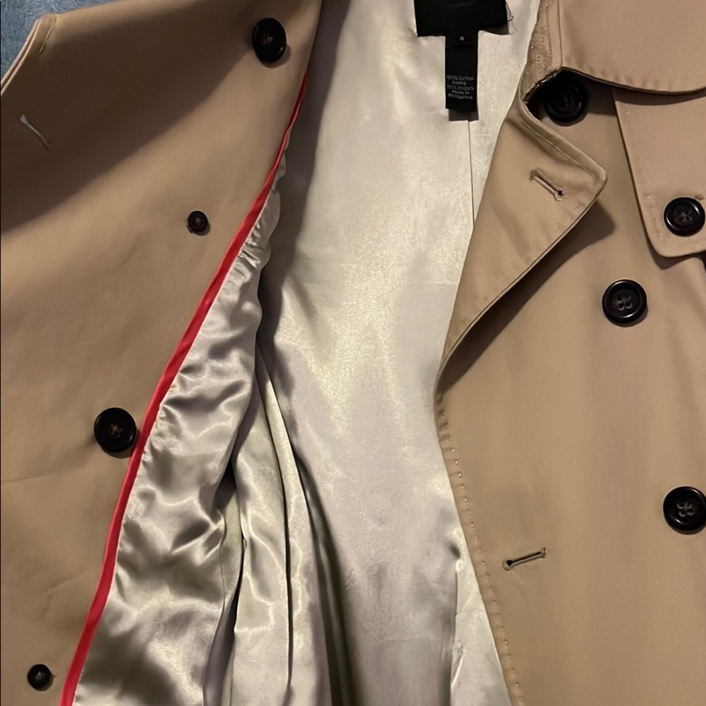 J. Crew Classic Khaki Double-Breasted Trench Coat - Picture 4 of 5